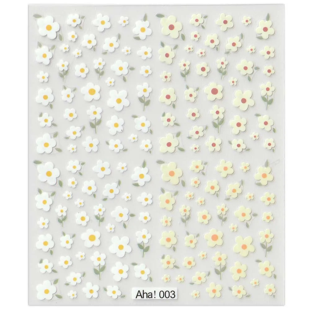42Model Sticker Nail Decal 3D Adhesive Patch,Smile/Animal/Flower Nail Art Decorations Manicure Sticker Easter Day Design Decal-