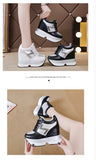 Fashion White Sneakers Women's High Platform Casual Shoes Height Increasing Leather Shoes 10 CM Thick Sole Trainers Tennis Sports