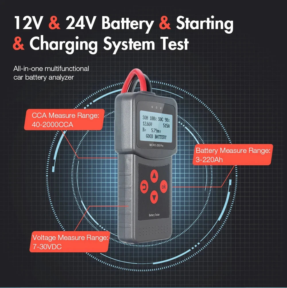 Lancol Micro200Pro 12v Battery Capacity Tester Car Battery Tester For Garage workshop Auto Tools Mechanical