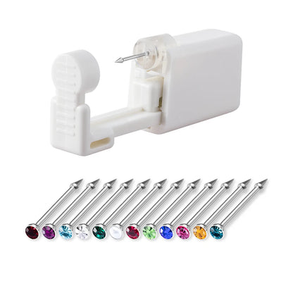 1 Unit Disposable Safe Sterile Piercing Unit For CZ Nose Studs Piercing Gun Piercer Tool Machine Kit Earring Stud Body Jewelry