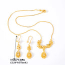 Dubai Jewelry Sets for Women 18k Gold Color Love Ethiopian African Heart Necklace Earrings Sets Arab Bridal Dowry Jewelry