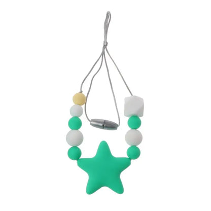 Collar sensorial para masticar, paquete de colgante de silicona para masticar, juguete de entrenamiento y desarrollo para bebés en dentición, autismo y ansiedad.