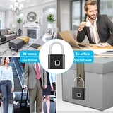 KERUI Smart Fingerprint Padlock Waterproof Fingerprint Keyless Door Lock Type C Rechargeable Security Padlock for House