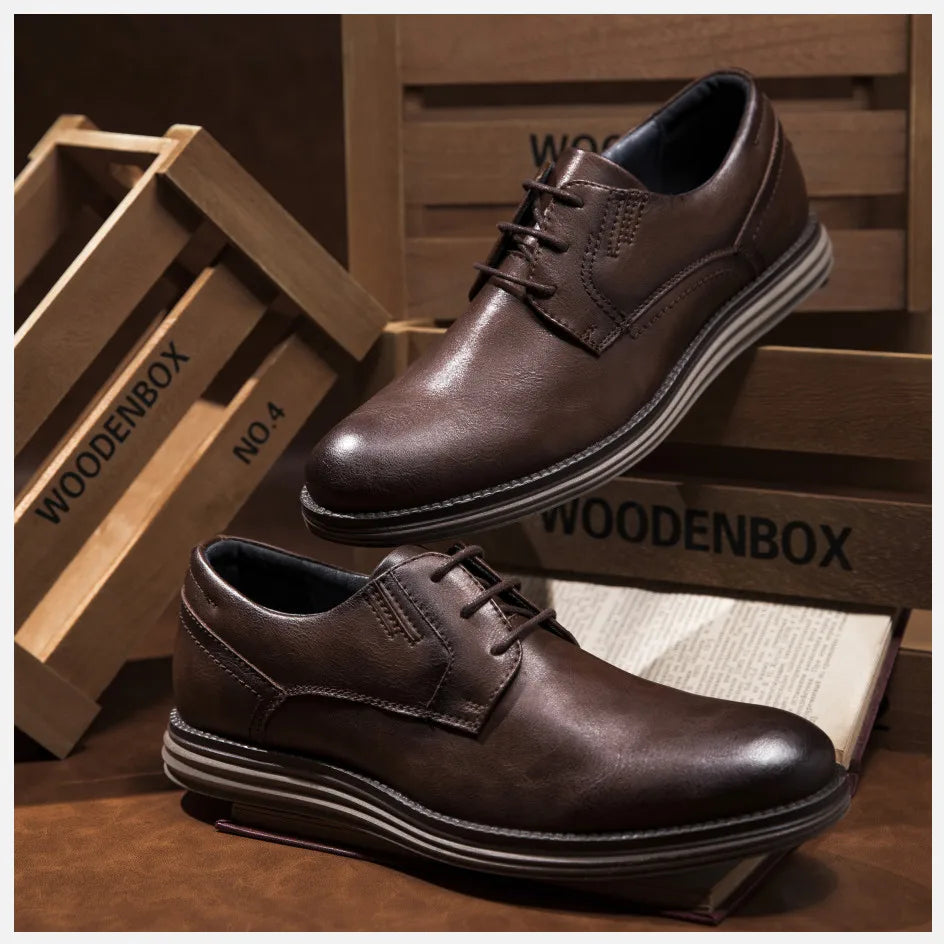 BHKH Male Sneakers Autumn/Winter traf Leather Men Casual Shoes Business Work Office Lace-up Dress shoes For Men Size47