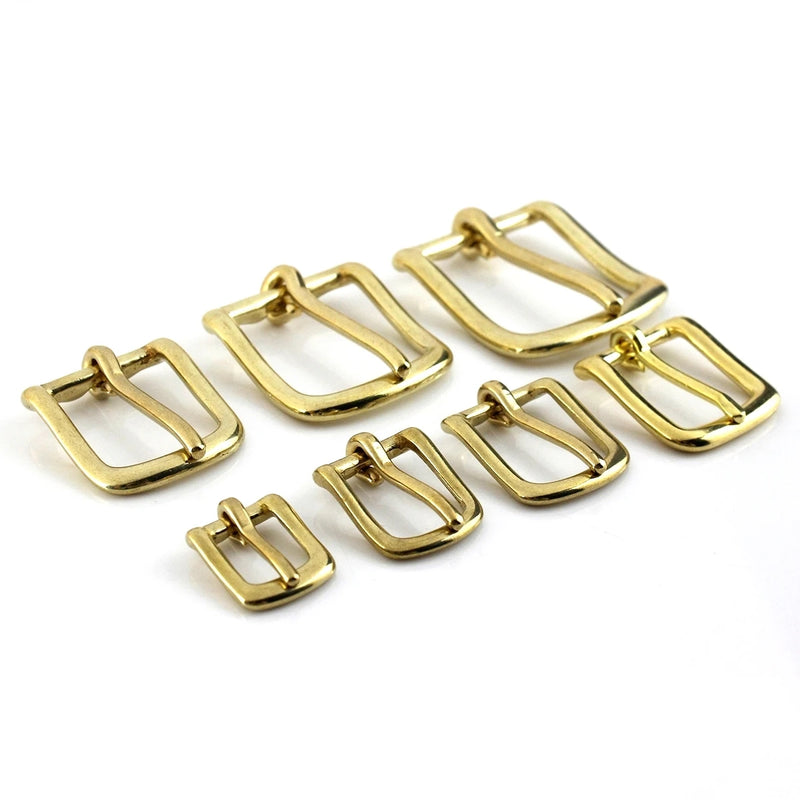 Solid Brass Belt Buckle End Bar Heel bar Buckle Single Pin Belt Half Buckle For Leather Craft Bag Strap Jeans Webbing Dog Collar