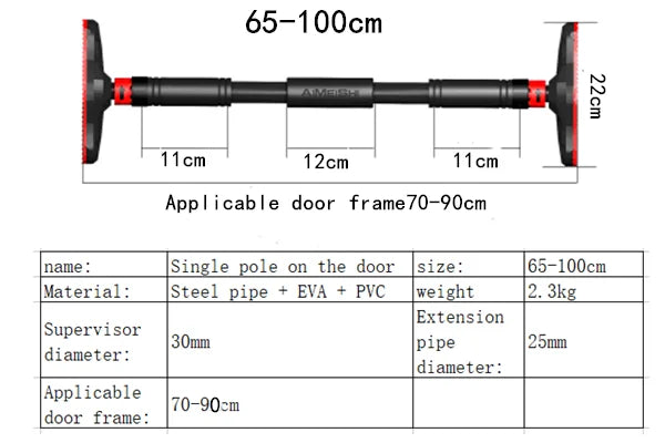 Large Door Horizontal Bar Steel Adjustable Training Bars for Home Sport Workout Pull Up Arm Training Sit Up Bar Fitness Equipment