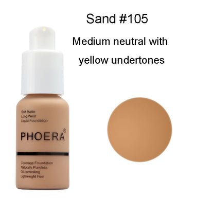 30ml phoera fundação base de maquiagem creme mineral toque branqueamento corretivo macio fosco óleo-controle ofertas quentes fundação tslm1