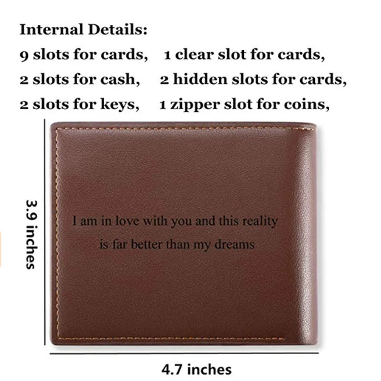 Personalized Wallets Men High Quality PU Leather for Him Engraved Wallets Men Short Purse Custom Photo Wallet Luxury Men Gift