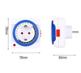 Temporizador de 24 horas para UE/EE. UU., enchufe con temporizador, conexión a tierra mecánica, programable, con cuenta regresiva inteligente, interruptor de bucle, apagado automático