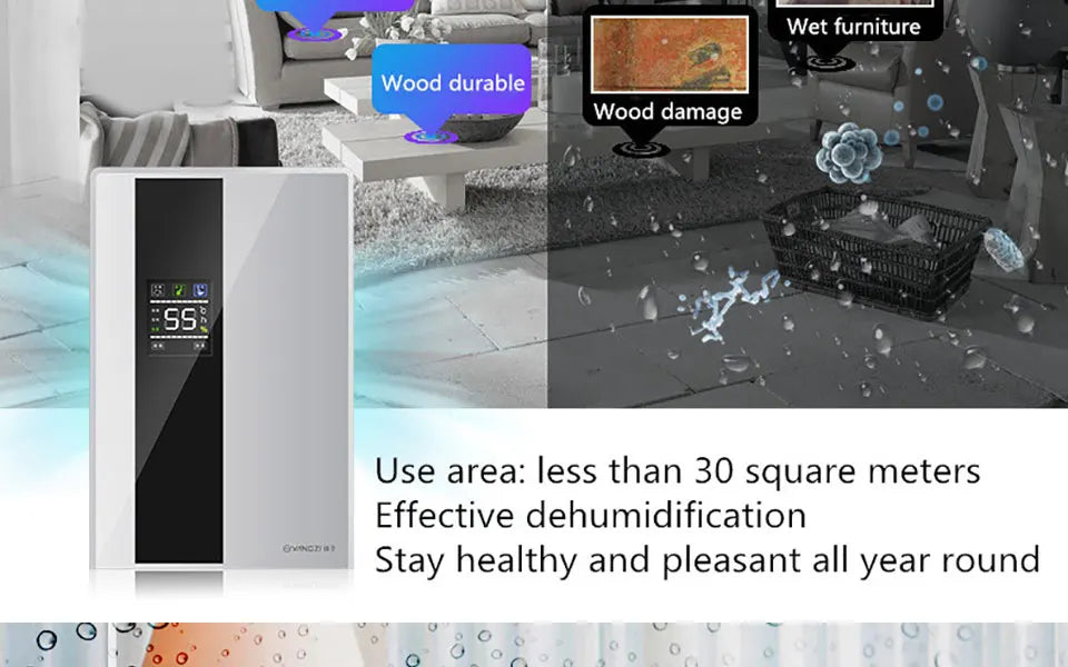 2.2L Intelligent Remote Dehumidifier Air Dryer Purifier Humidity-control Defrost Automatic Shut-down Moisture Absorption Machine