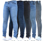 Casual Men Jeans Pencil Pants Streetwear Skinny Denim Full Length Slim Trousers Slight Strech Europe America Zipper Fly Jeans