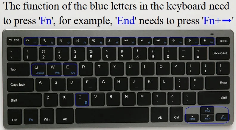 Bluetooth Keyboard Mini Ultra Thin Portable Wireless Keyboard Spanish Russian Layout for Tablet/iPad/Laptop/Phone