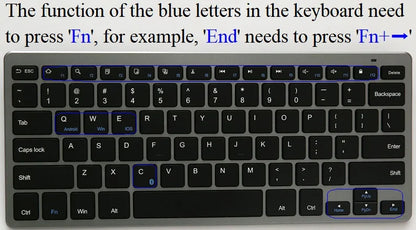 Bluetooth Keyboard Mini Ultra Thin Portable Wireless Keyboard Spanish Russian Layout for Tablet/iPad/Laptop/Phone