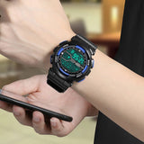 Relógio Masculino Esportivo para Atividades ao Ar Livre – Multifuncional, Tela Grande, LED, Eletrônico, À Prova d'Água, Luminoso, Digital e Estilo Militar