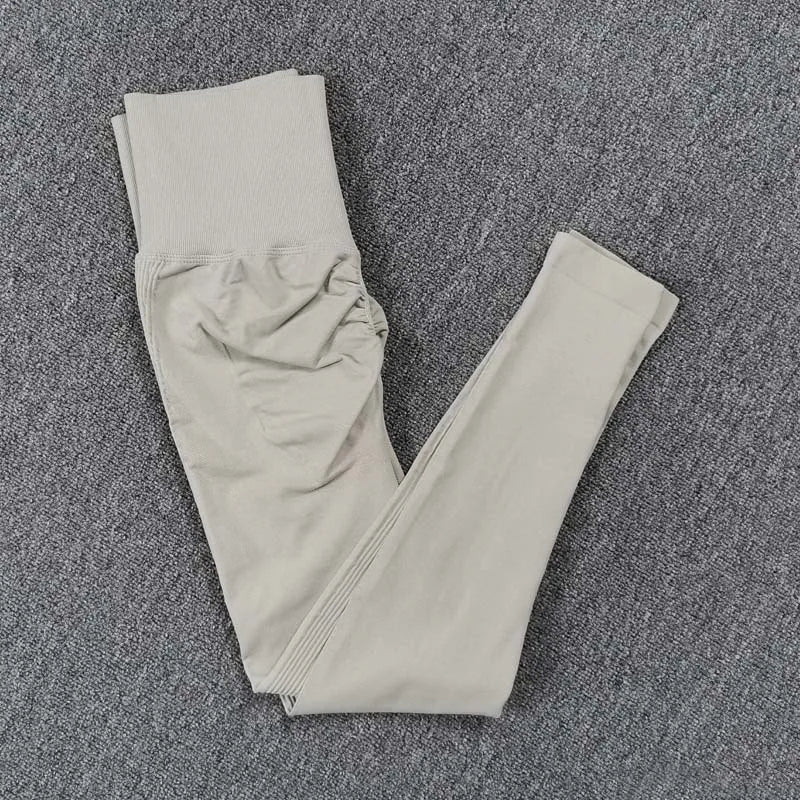 Leggings deportivos sin costuras para mujer, de cintura alta, elásticos, lisos, para yoga, gimnasio, trotar, de secado rápido, push up, ajustados, para mujer