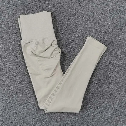 Leggings deportivos sin costuras para mujer, de cintura alta, elásticos, lisos, para yoga, gimnasio, trotar, de secado rápido, push up, ajustados, para mujer