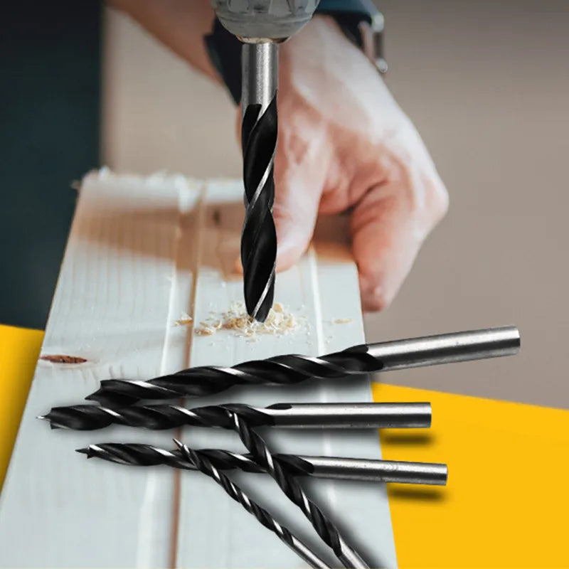 Juego de 8 brocas para madera de 3 mm a 10 mm para carpintería, brocas espirales de acero con alto contenido de carbono.