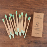Children 10 Pieces Colorful Bamboo Toothbrush Nylon Bristle Eco Paint Toothbrush Kids Arosse a Dent Bambou Vegan Tooth Dental