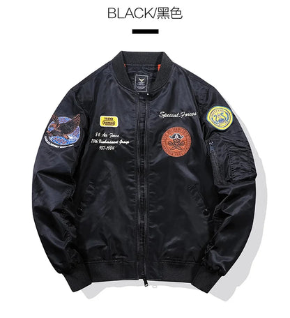 New MA1 men jacket Embroidered Outwear Pilot flight Slim fit patch jackets Autumn thin jacket And Winter warmcoat Motorcycle jac