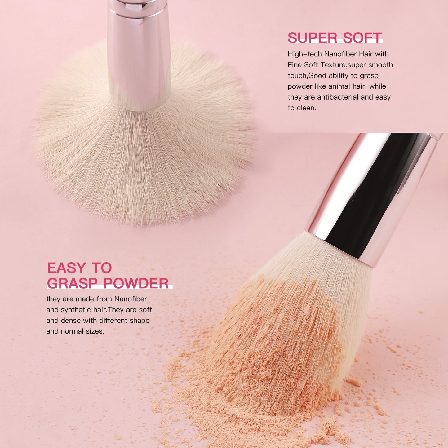 BEILI-Juego de brochas de maquillaje negras, brochas profesionales de pelo de fibra de cabra Natural, base en polvo, contorno, sombra de ojos, brochas de maquillaje