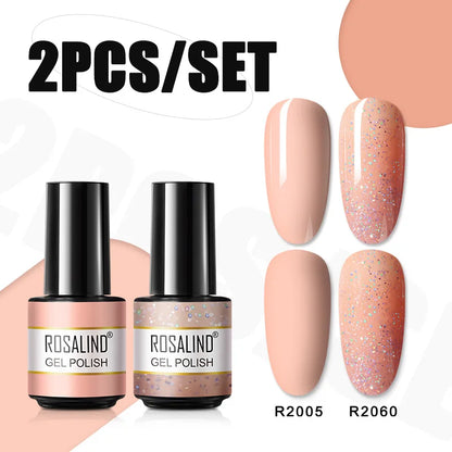 ROSALIND Nail Gel Manicure Set Hybrid Varnish Kit For Nails Art UV Lamp Semi Permanent Nail Gel Polish Set With Good Pack