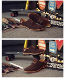 2024 Spring Suede Leather Men's Oxford Casual Shoes Classic Sneakers Comfortable Footwear Dress Shoes Large Size Flats