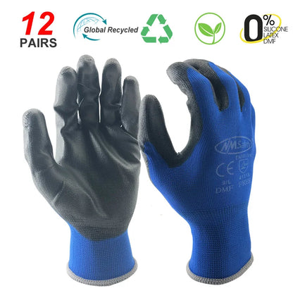 24Pieces/12Pairs Professional Working Protective Gloves For Men Construction Women Garden Nylon Running Glove Obtained CE EN388.
