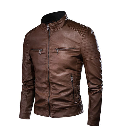 Chaqueta de cuero vintage informal para hombre, diseño de moda de primavera y otoño, con bolsillo para motociclista, talla 4XL-M, 2021