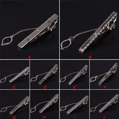 Clip de corbata de metal nuevo para hombre, broche de corbata de boda, broche de corbata de caballero, alfiler de corbata de cristal para accesorios de hombre, joyería.