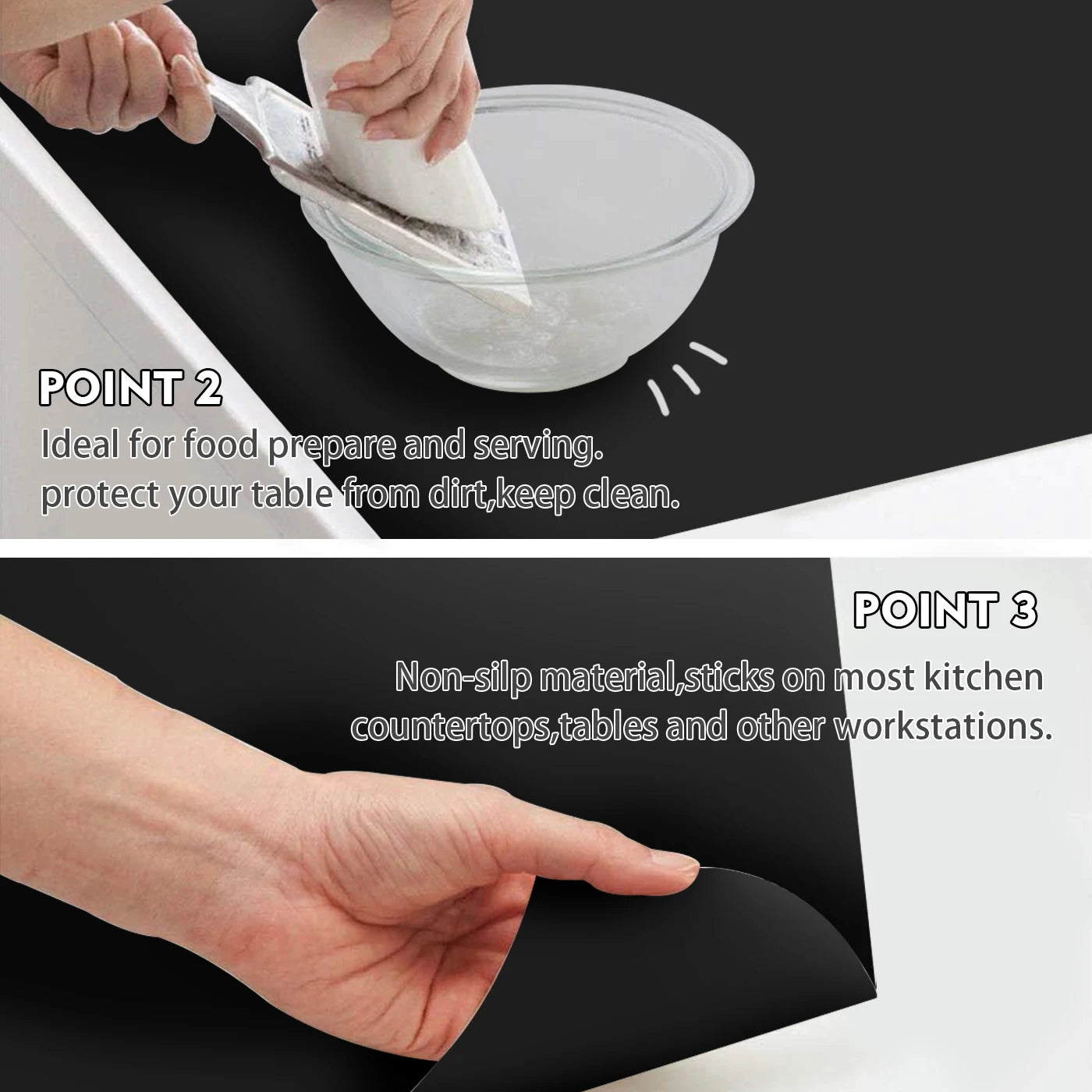 Silicone Mat Countertop Protector Mega Size Multipurpose Non-skid 60cm Table Pad Kitchen Stove Induction Anti Static Placemats