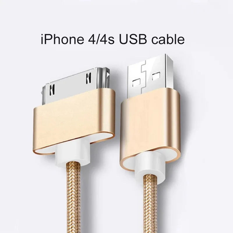 Cable USB de carga rápida para Apple iPhone 4, 4s, 3GS, 3G, iPad 1, 2, 3, iPod Nano Touch, adaptador de cargador original de 30 pines, cable de sincronización de datos