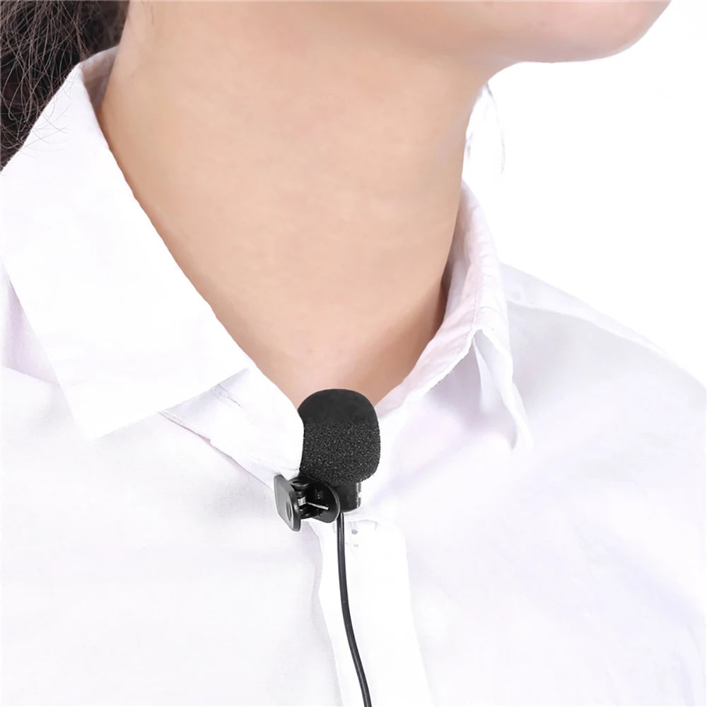 Podofo 3.5mm Universal Portable Mini Mic Microphone Hands Free Clip on Microphone Mini Audio Mic For Car Radio Loud Speaker