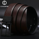 Men Belt Business Dress Belts for Men  Genuine Leather Belt Reversible Buckle Brown and Black Fashion Work Casual HQ111