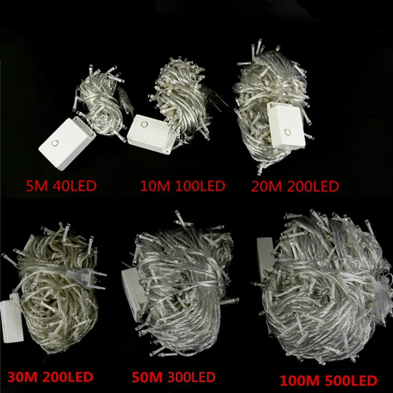 Luzes de natal 5m 10m 20m 30m 50m 100m led string luz de fadas 8 modos luzes de natal para festa de casamento luzes do feriado