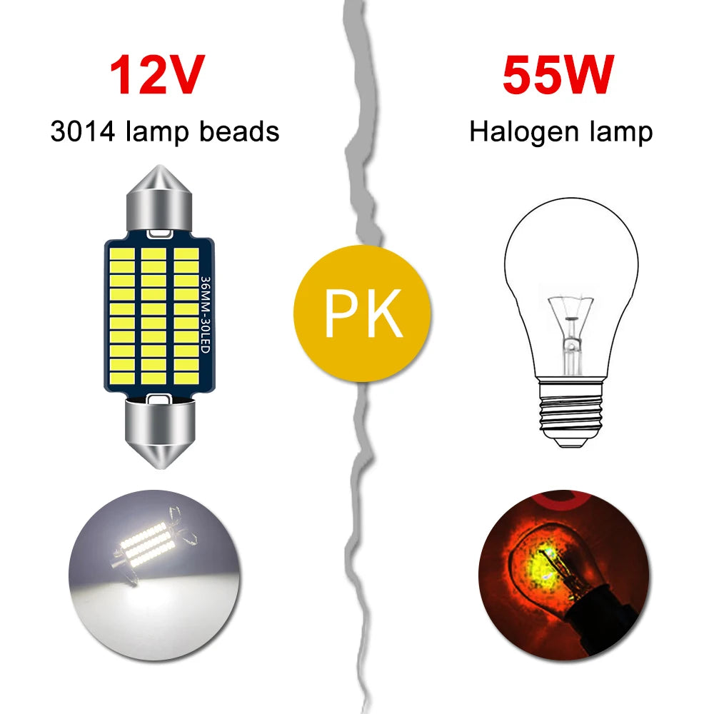 1pcs Festoon 31mm 36mm 39mm 42mm Car interior lights ceiling light License Plate Lamp Internal reading light Map light Dome lamp