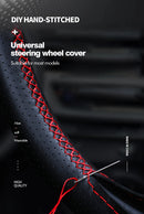 38cm 15inch Car Steering Wheel Braid Cover Artificial leather Needles And Thread Soft Non-slip Auto Interior Accessories Kits