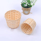 1PCs Small Basket Desktop Finishing Home Storage Bamboo Weaving Products Sundries Organizer Rattan Plant Box Wicker Basket