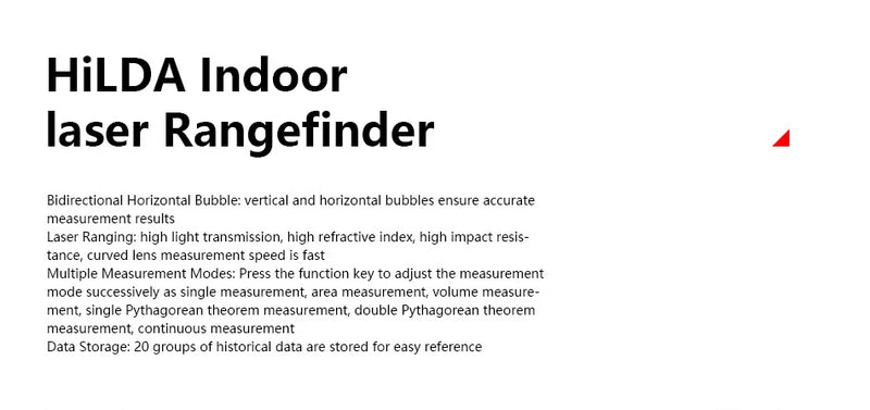 HILDA Laser Rangefinder Distance Meter 40M 50M 60M 80M 100M Rangefinder Laser Tape Range Finder Building лазерный дальномер