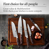 XINZUO-Juego de Cuchillos de Cocina de acero inoxidable 1,4116, herramienta de corte con mango de sándalo rojo de alta calidad, 5 uds., Alemania