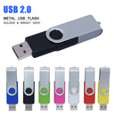 Unidad flash USB de 32 GB, 16 GB, de metal, giratoria, portátil, de 64 a 128 GB, con USB 2.0
