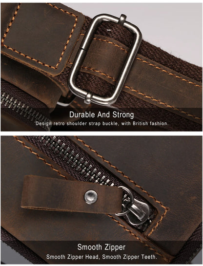 JOYIR New Genuine Leather Men Vintage Handbags Small Flap Men's Shoulder Bag Casual Office Messenger Bags Fashion Crossbody Bag