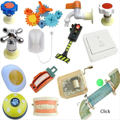 Montessori Busy Board Accessories Wood DIY Toy Material Education Activity Board Parts Toys For Children Basic Skills Learning