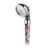 Cabezal de ducha de spa con filtro de mano de alta presión ajustable de 3 modos y soporte para manguera, bolas minerales de aniones presurizados Z&amp;L para baño