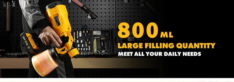 DEKO Spray Gun, 20V/220V High Power Home Electric Paint Sprayer, NO battery 3 Nozzle Easy Spraying Clean Perfect for Beginner