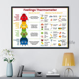 Feelings Thermometer With Coping Skills Art Prints Emotions Chart Poster Kids Mental Health Art Canvas Painting Classroom Decor