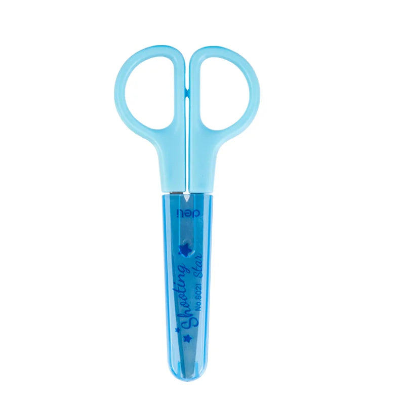 Students Scissors Art Scissors Safety Manual DIY Tools Cartoon Puzzle Cutting Paper-Cut Scissors School Kids Supplies