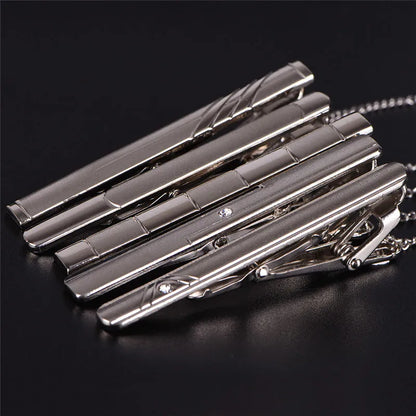 Clip de corbata de metal nuevo para hombre, broche de corbata de boda, broche de corbata de caballero, alfiler de corbata de cristal para accesorios de hombre, joyería.