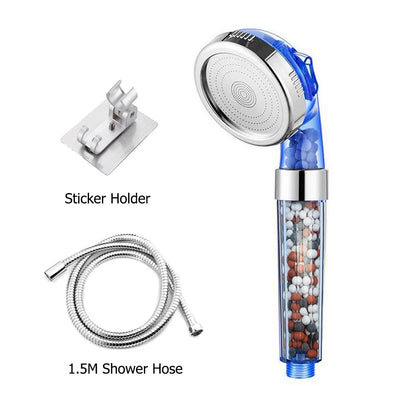 Z&L Bathroom Pressurized Anion Mineral Balls 3 Modes Adjustable High Pressure Hand Filter Spa Shower Head Set with Hose Bracket