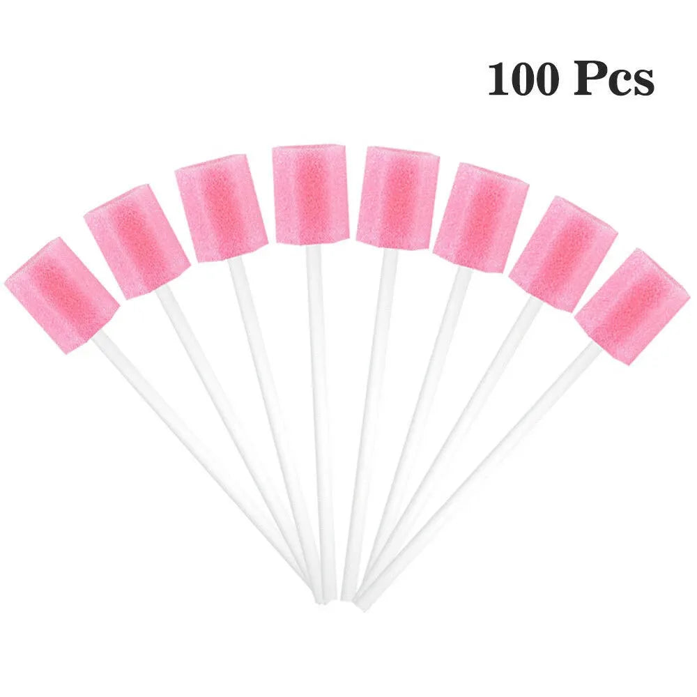 100PCS/Bag 13.5cm Oral Care Swab Mouth Disposable Sponge Head Dental Swabstick Oral Medical Use Oral Care For Mouth CleaningTool