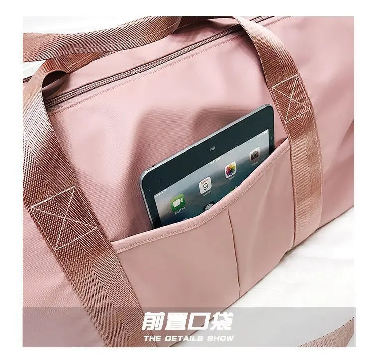 Outdoor Waterproof Nylon Sports Gym Bags Men Women Training Fitness Travel Handbag Yoga Mat Sport Bag with shoes Compartment